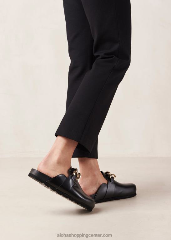 kamin - črne usnjene cokle ženske Alohas 0D4R8431