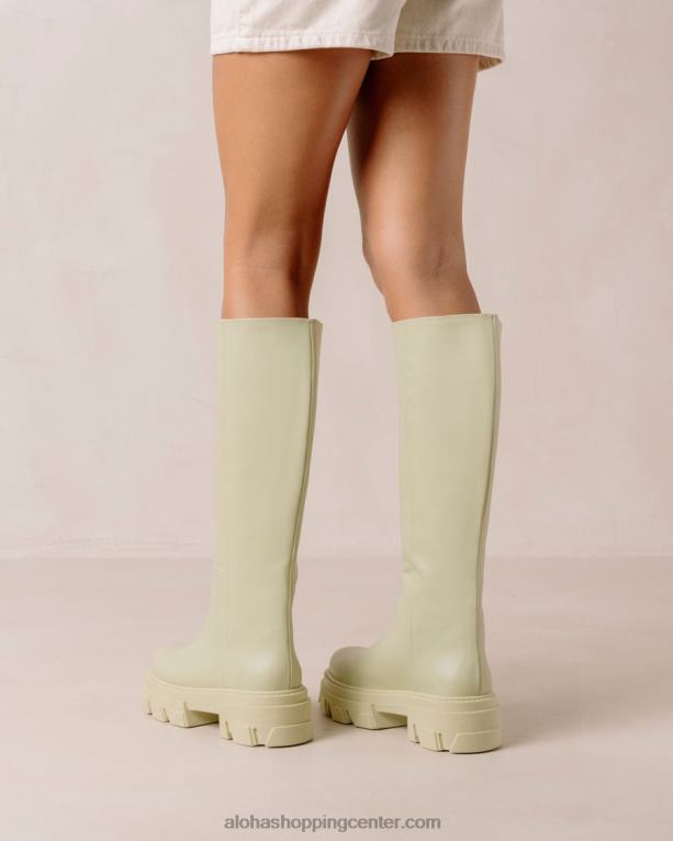 katiuska - svetlo zeleni usnjeni škornji ženske Alohas 0D4R8102