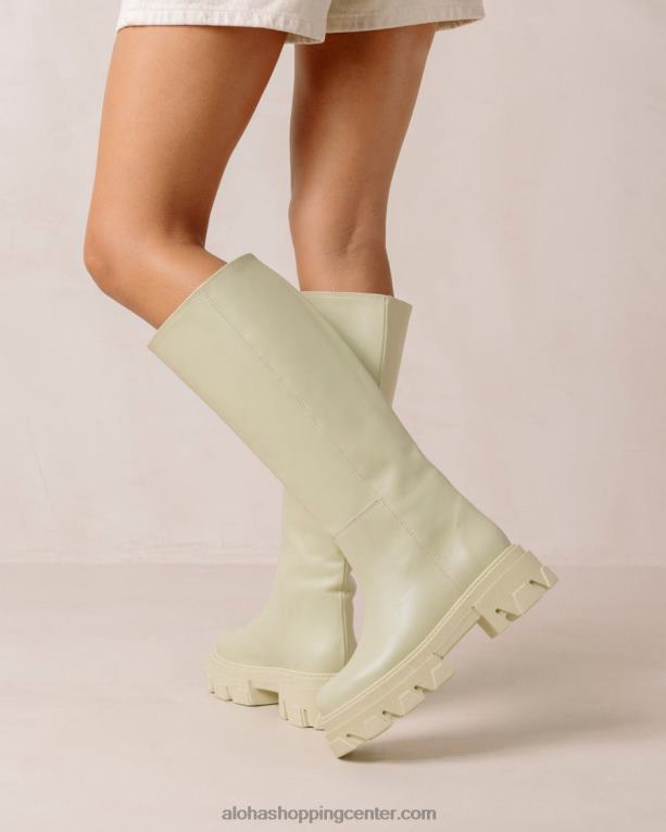 katiuska - svetlo zeleni usnjeni škornji ženske Alohas 0D4R8102