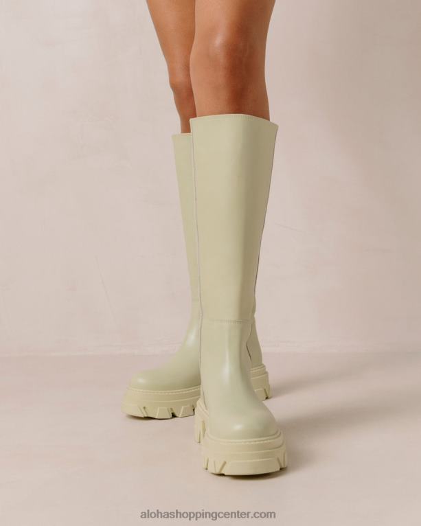 katiuska - svetlo zeleni usnjeni škornji ženske Alohas 0D4R8102