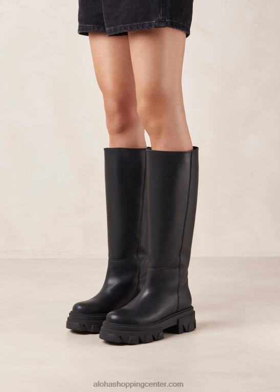 katiuska - črni usnjeni škornji ženske Alohas 0D4R897