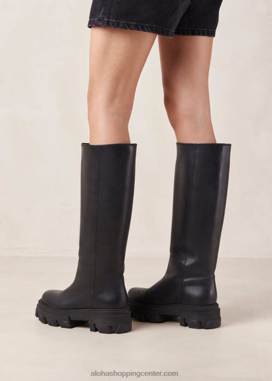 katiuska - črni usnjeni škornji ženske Alohas 0D4R897