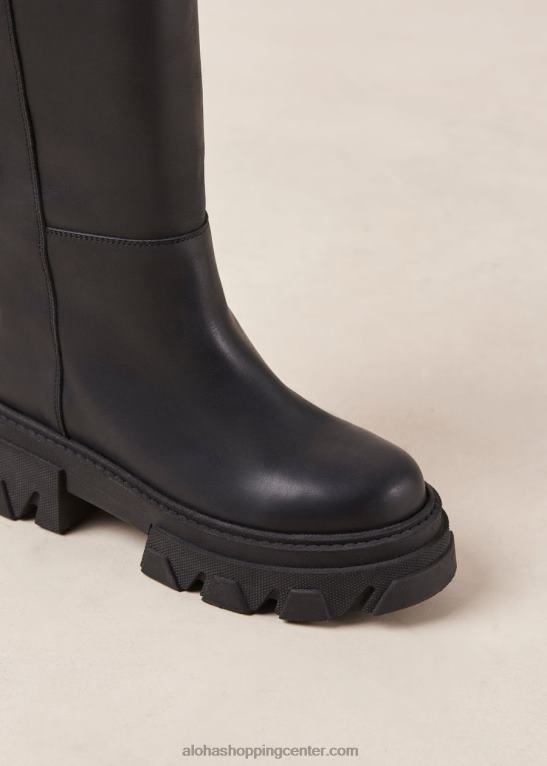 katiuska - črni usnjeni škornji ženske Alohas 0D4R897