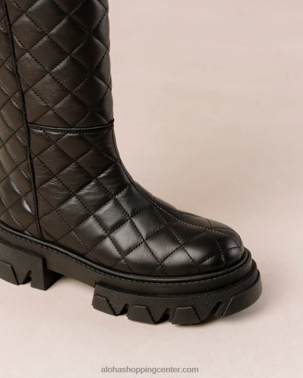 katiuska goal digger - črni usnjeni škornji ženske Alohas 0D4R8100