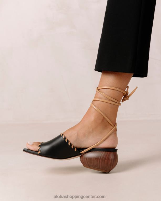 kitty - črni usnjeni sandali ženske Alohas 0D4R8372