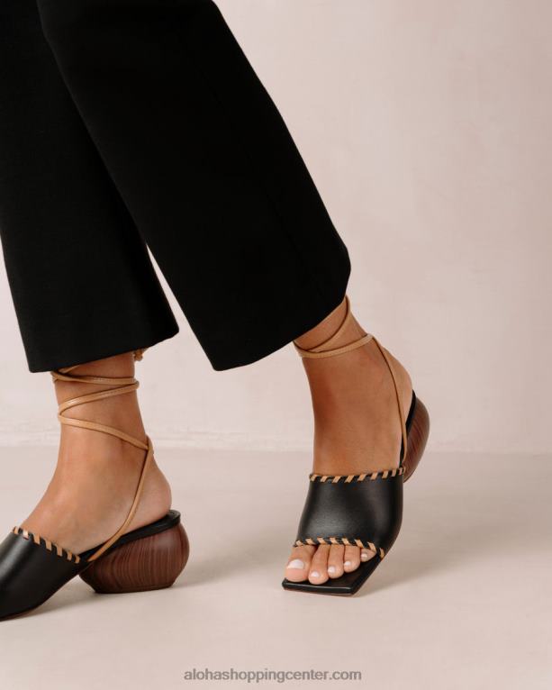 kitty - črni usnjeni sandali ženske Alohas 0D4R8372