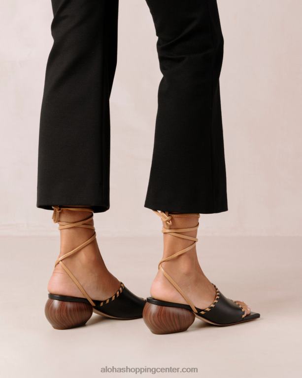 kitty - črni usnjeni sandali ženske Alohas 0D4R8372