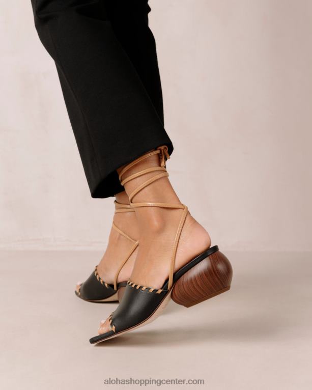 kitty - črni usnjeni sandali ženske Alohas 0D4R8372