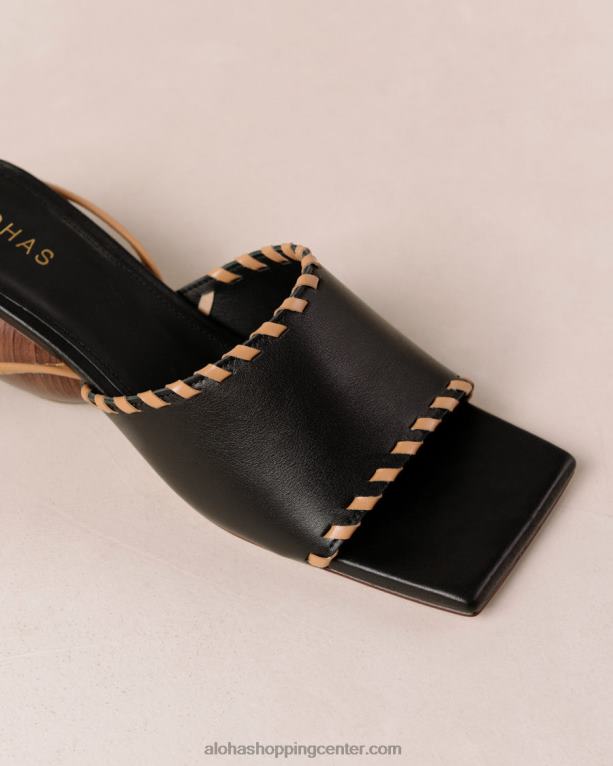 kitty - črni usnjeni sandali ženske Alohas 0D4R8372