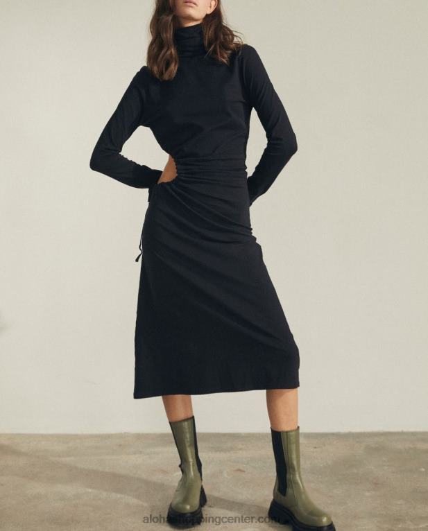 knockout - črna bombažna obleka ženske Alohas 0D4R8878