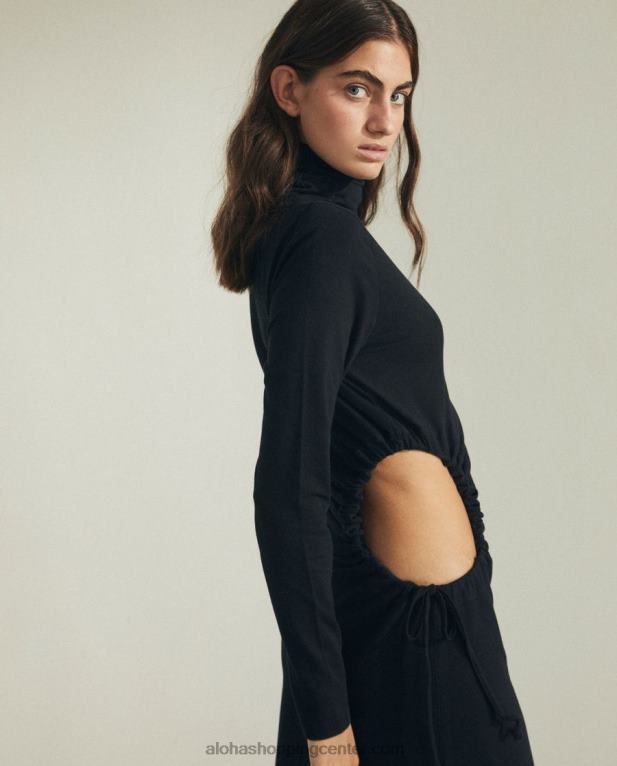 knockout - črna bombažna obleka ženske Alohas 0D4R8878