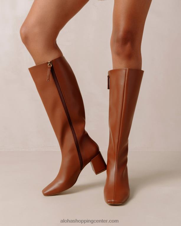 kreda - rjavi veganski usnjeni škornji ženske Alohas 0D4R8108