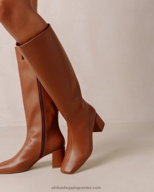 kreda - rjavi veganski usnjeni škornji ženske Alohas 0D4R8108