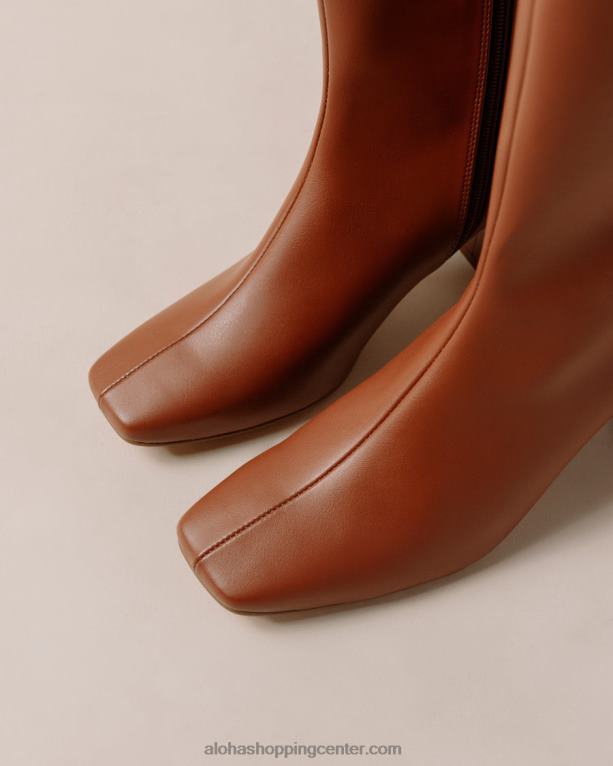 kreda - rjavi veganski usnjeni škornji ženske Alohas 0D4R8108