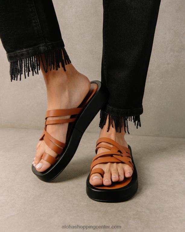 kul - rjavi usnjeni sandali ženske Alohas 0D4R8423