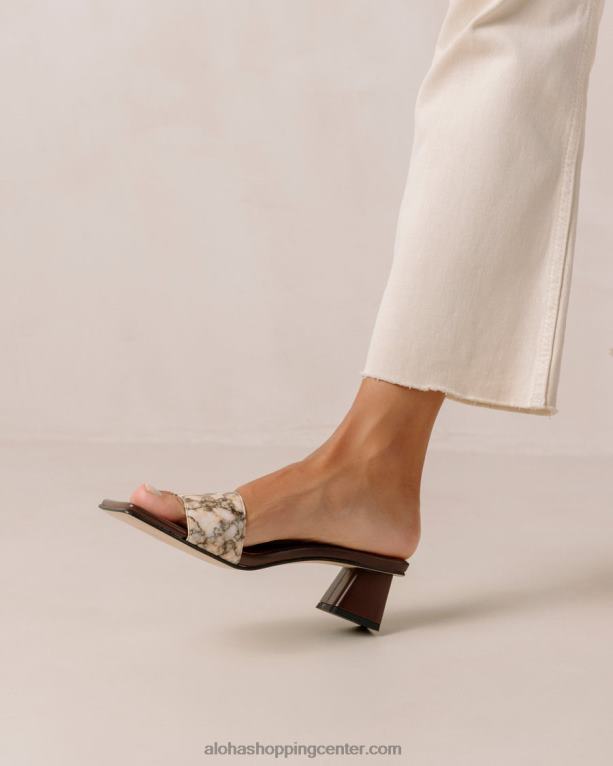 kvadratni kalon - rjavi veganski usnjeni sandali ženske Alohas 0D4R8363