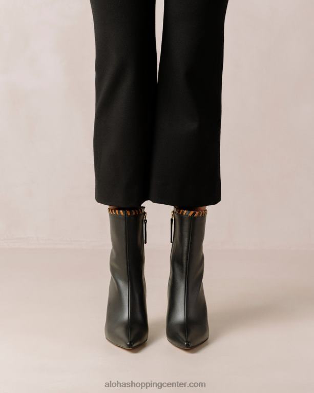 leo black - črni usnjeni škornji ženske Alohas 0D4R8538