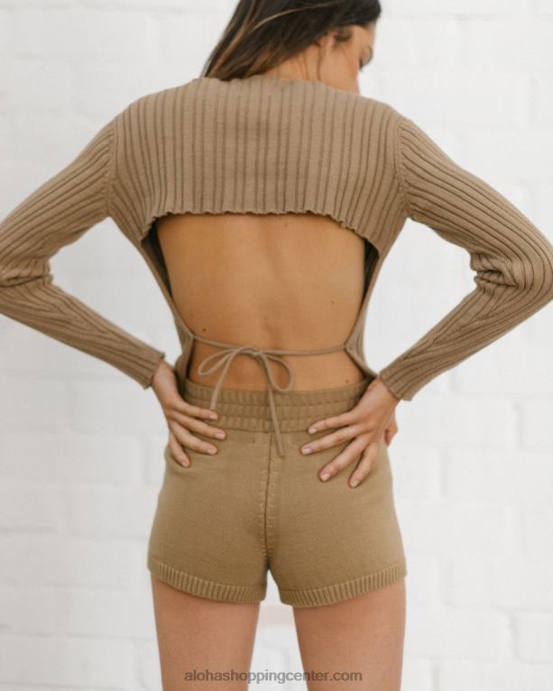 lepe - rjave pletene kratke hlače ženske Alohas 0D4R8725