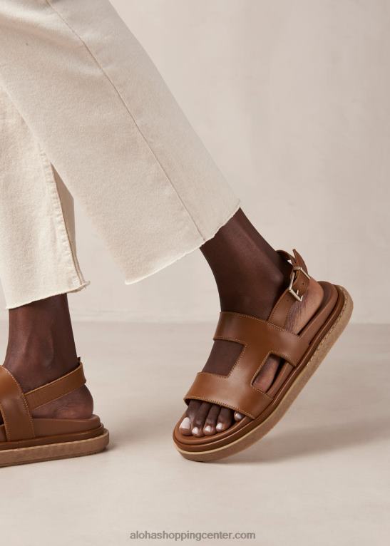 lorelei - rjavi usnjeni sandali ženske Alohas 0D4R8323