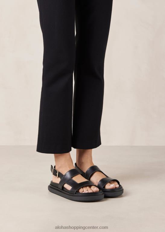 lorelei - črni usnjeni sandali ženske Alohas 0D4R8322