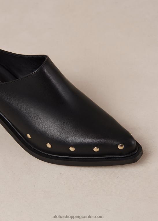 lorenzo - črne usnjene mule ženske Alohas 0D4R8293