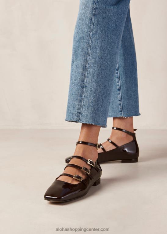 luke - rjave lakaste balerinke ženske Alohas 0D4R82