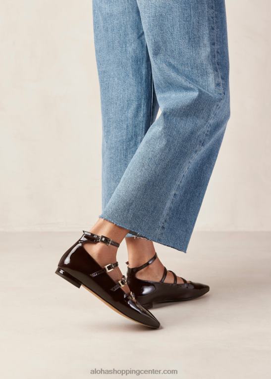 luke - rjave lakaste balerinke ženske Alohas 0D4R82