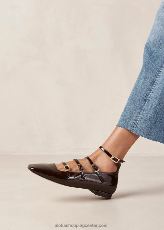 luke - rjave lakaste balerinke ženske Alohas 0D4R82