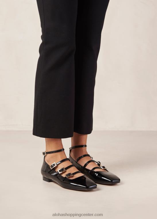 luke - črne lakaste balerinke ženske Alohas 0D4R83
