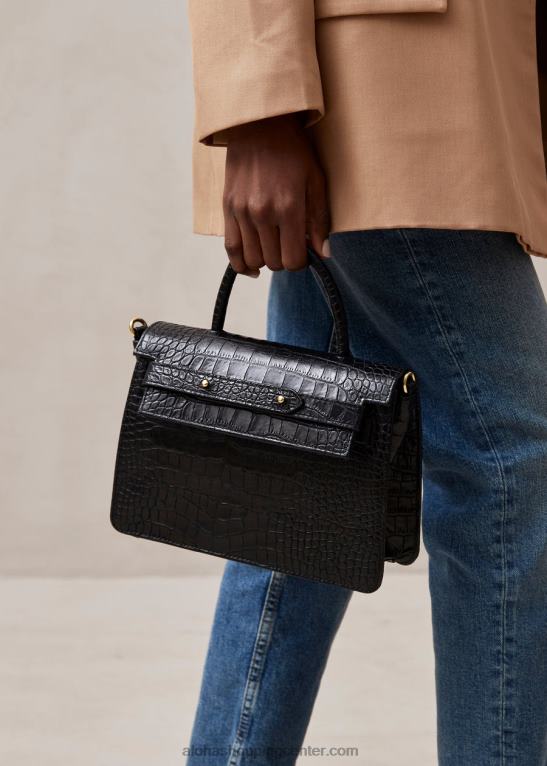 m eksotika - črna usnjena torbica ženske Alohas 0D4R81063