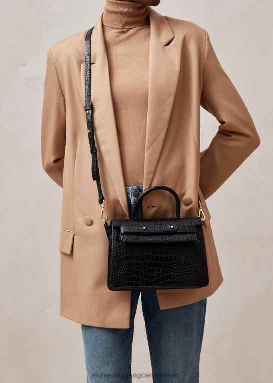 m eksotika - črna usnjena torbica ženske Alohas 0D4R81063