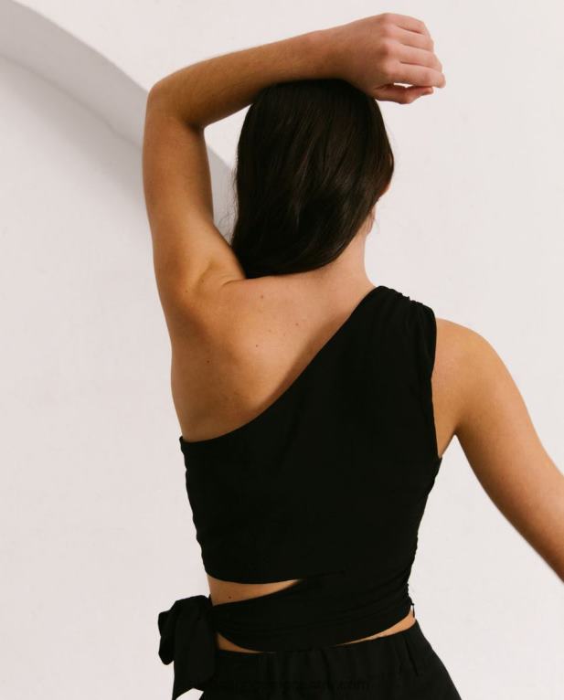 magnet - črna bombažna majica ženske Alohas 0D4R8775