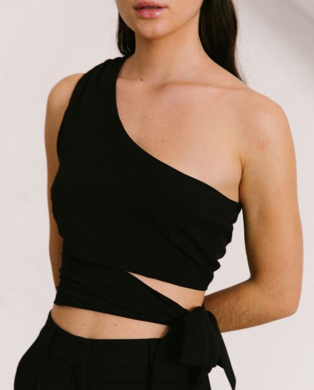 magnet - črna bombažna majica ženske Alohas 0D4R8775