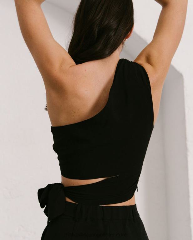 magnet - črna bombažna majica ženske Alohas 0D4R8775