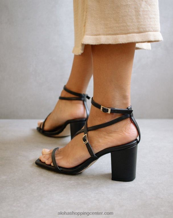 manhattan - črni usnjeni sandali ženske Alohas 0D4R8374