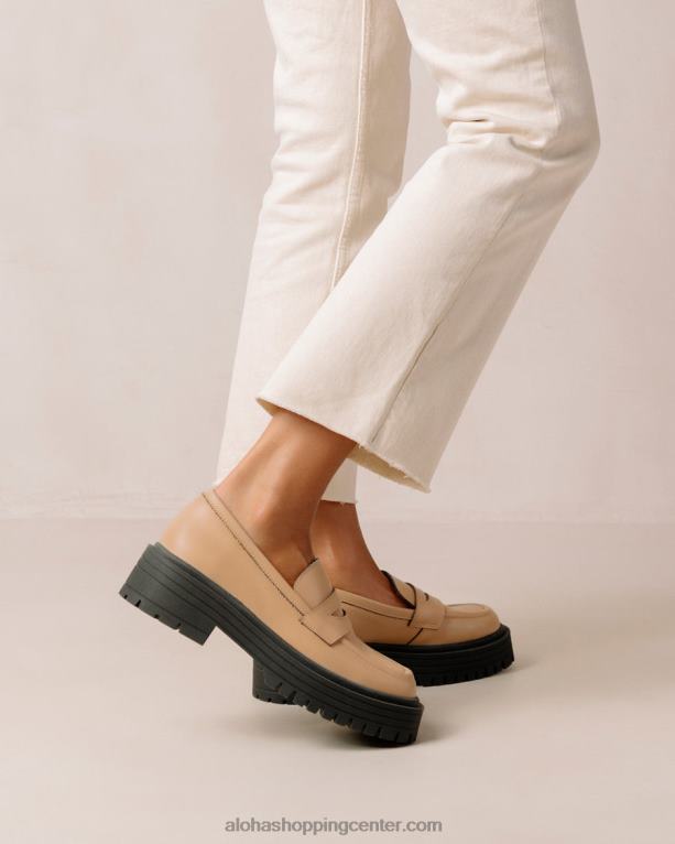 maska ​​- bež veganski usnjeni loaferji ženske Alohas 0D4R8139