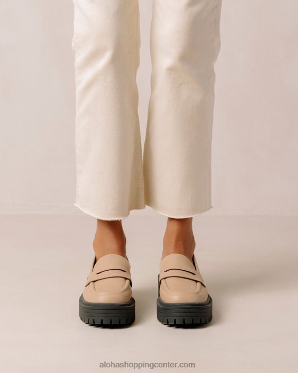 maska ​​- bež veganski usnjeni loaferji ženske Alohas 0D4R8139