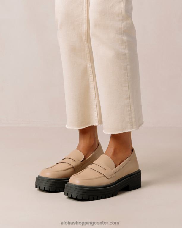 maska ​​- bež veganski usnjeni loaferji ženske Alohas 0D4R8139