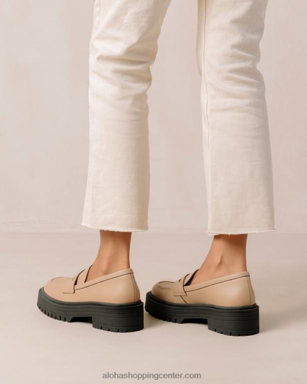 maska ​​- bež veganski usnjeni loaferji ženske Alohas 0D4R8139