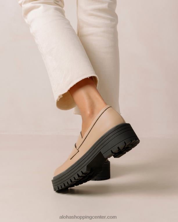 maska ​​- bež veganski usnjeni loaferji ženske Alohas 0D4R8139