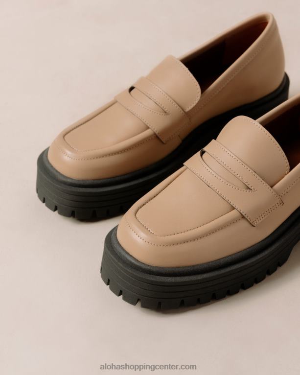 maska ​​- bež veganski usnjeni loaferji ženske Alohas 0D4R8139