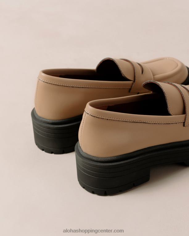 maska ​​- bež veganski usnjeni loaferji ženske Alohas 0D4R8139