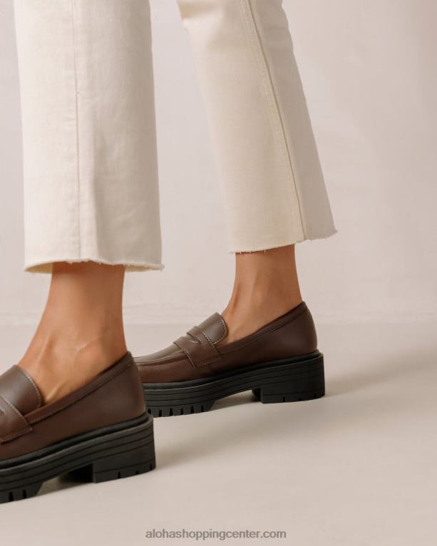 maska ​​- rjavi veganski usnjeni loaferji ženske Alohas 0D4R8141