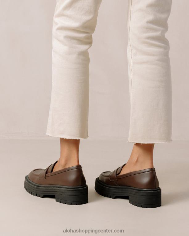 maska ​​- rjavi veganski usnjeni loaferji ženske Alohas 0D4R8141