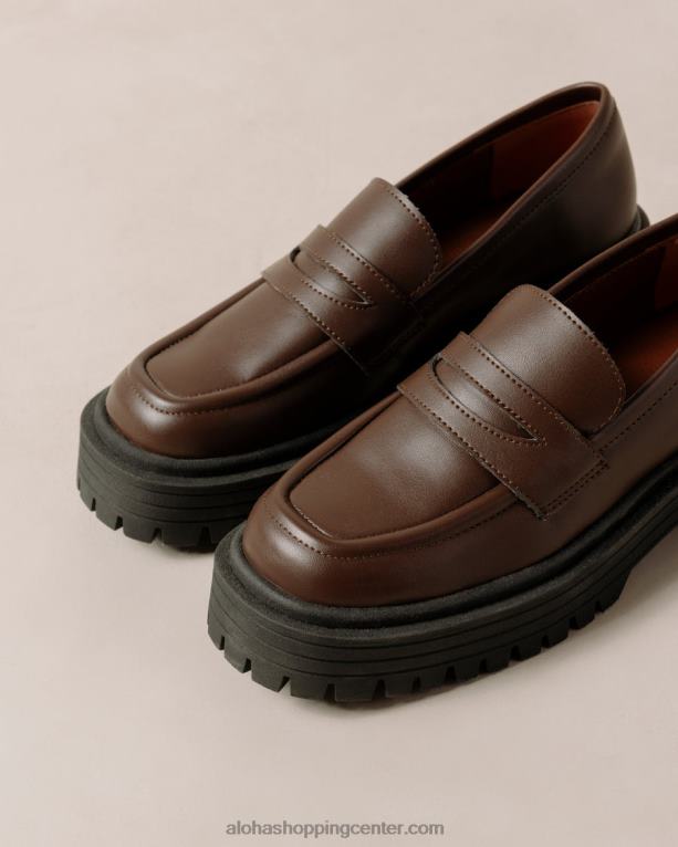maska ​​- rjavi veganski usnjeni loaferji ženske Alohas 0D4R8141