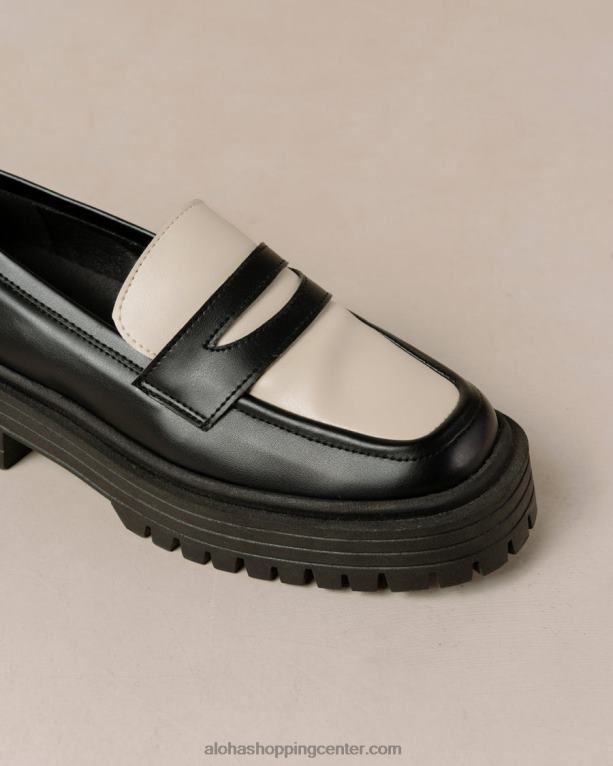 maska ​​- črni veganski usnjeni loaferji ženske Alohas 0D4R8143