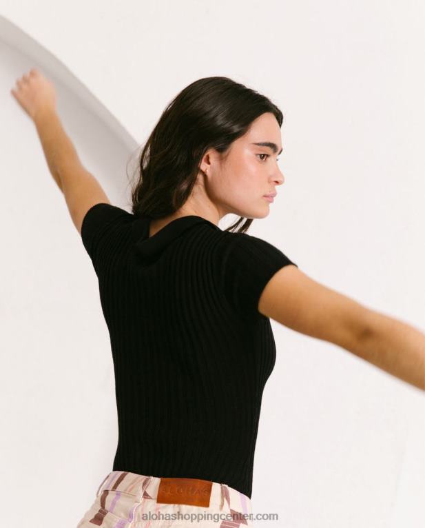 mehak retro - črn pleten top ženske Alohas 0D4R8869