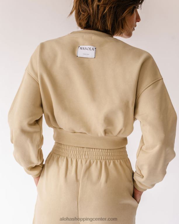 menina crop - bež bombažni pulover ženske Alohas 0D4R8941