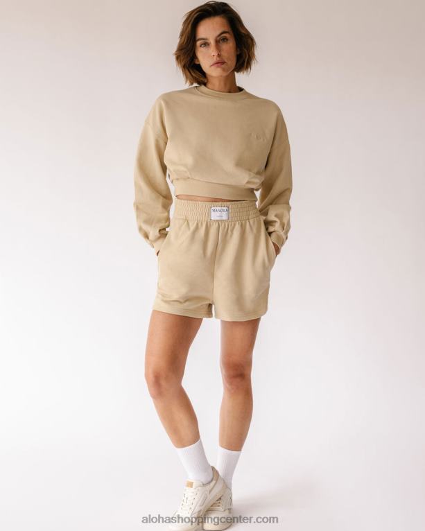 menina crop - bež bombažni pulover ženske Alohas 0D4R8941