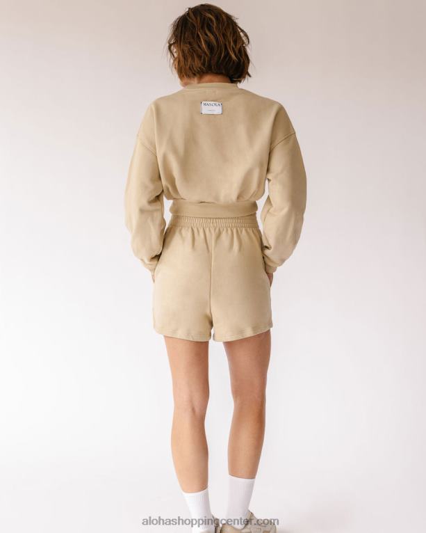 menina crop - bež bombažni pulover ženske Alohas 0D4R8941